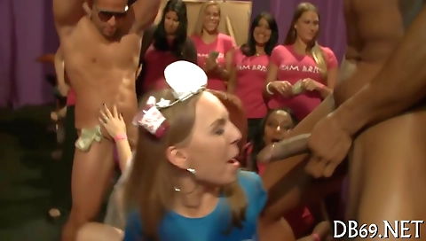 Ebony and black hotties in an amateur group sex scene