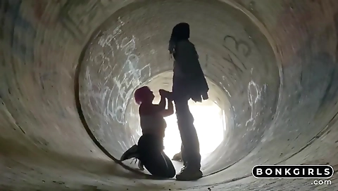 Ebony teen in outdoor takes black cock in the outdoor