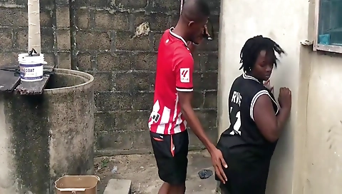 Amateur ebony beauty gets her massive ass and pussy fucked