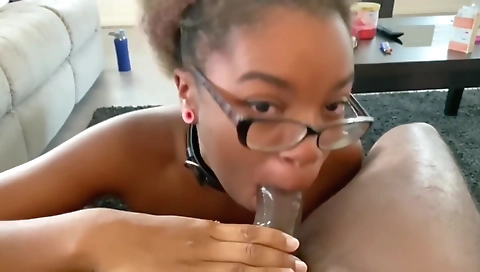 Ebony pornstar playing with a big cock in homemade porn