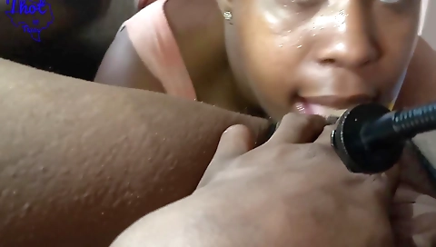 Busty ebony milf gets her tight ass pounded deepthroat