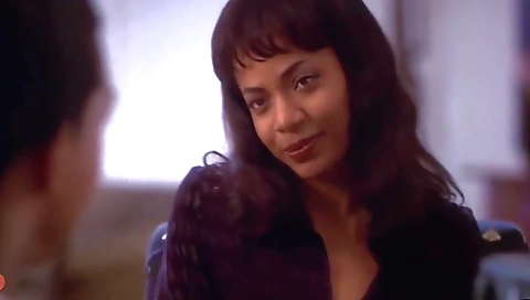 Ebony girl gives her best blowjob to a huge black dick