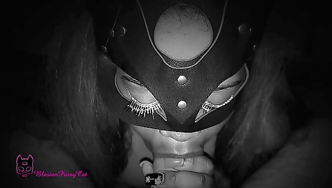 Ebony cutie has a deepthroat blowjob and gets creampied