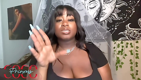 Webcam video of my chubby ebony wife getting fucked