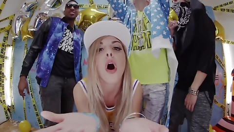 Amateur brunette teen and her white friend in the street