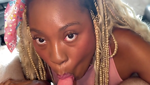 Amateur interracial porn video with a blonde teen 18+