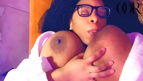 Ebony and black woman is making it with her own camera