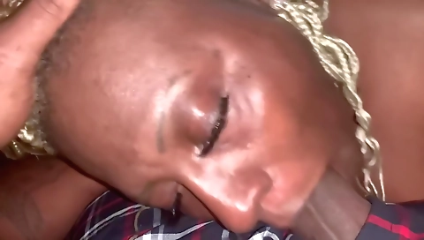 Busty blonde and ebony couple have a fantastic threesome