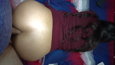 Ebony chick 18+ fucks herself and gets fucked by another