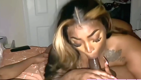 Creampied ebony brunette with big ass and ass cock