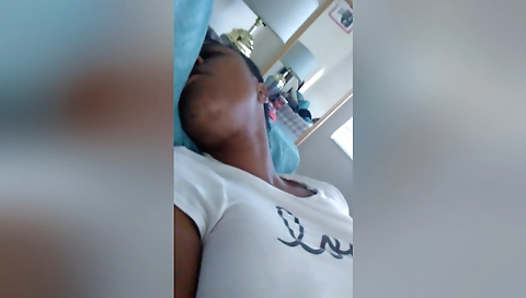 Sexy ebony girl with a natural body and a natural smile