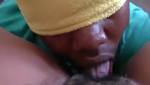 Ebony teen with a hairy pussy wants to be a real whore