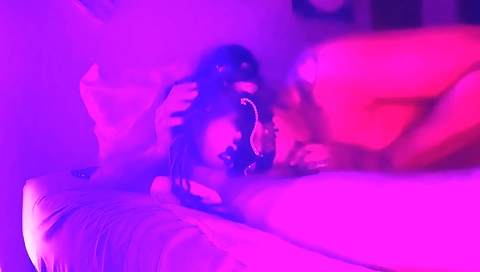 Hot black cock sucking a brunette's ass and deepthroat blowjob