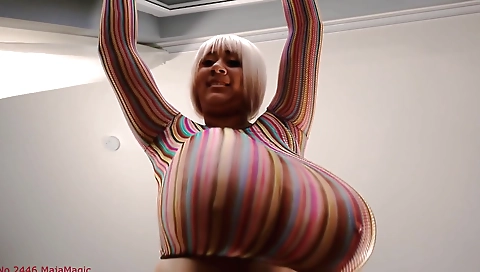 Hot solo video of a beautiful ebony and blonde babe