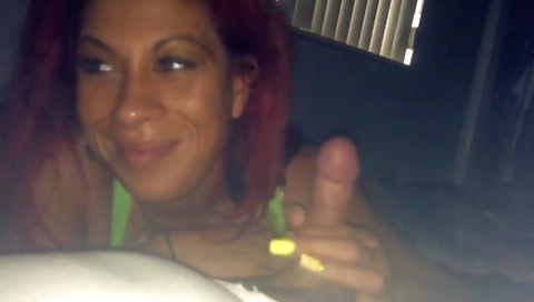 Ebony wife gives a deepthroat blowjob and gets facial