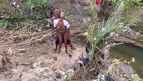 Ebony brunette girl enjoys a wild ride with a black guy