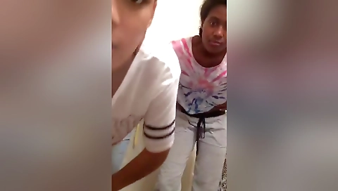 Ebony teen dancing in black jeans and her tight pussy