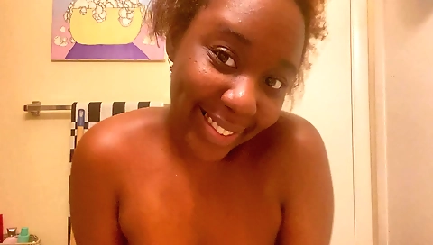 Closeup solo video showing a mature chick with big boobs