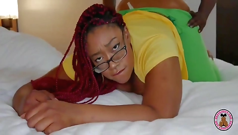 Ebony hottie is getting fucked hard in her anal hole