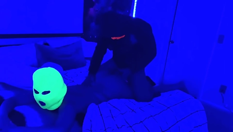 Thick ebony girl in the studio is giving a massage