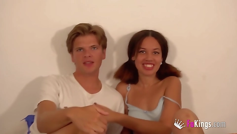 Black teen with a tattoo on her face and tight pussy