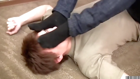 Ebony chick gets fucked in different positions in a footjob