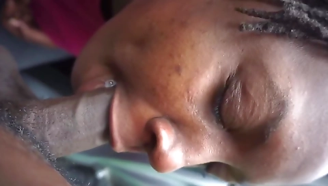 Ebony big cock is deepthroated and eaten in this homemade vid