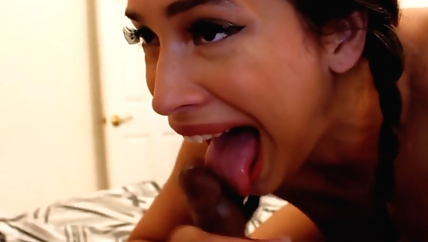 Big boobed indian chick enjoys a deep and hard cock in her mouth