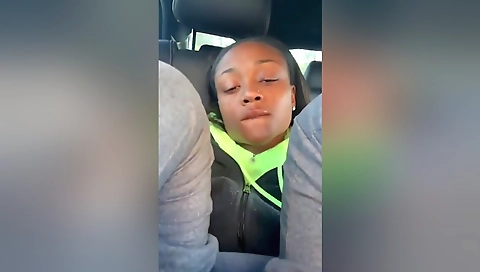 Ebony babe rides her bike and her lover in her pussy