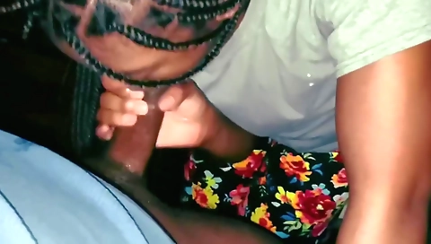 Ebony chick gets fucked and gets a facial from her partner