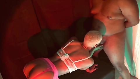 Ebony hottie has a fantastic pussy and she has a huge big cock