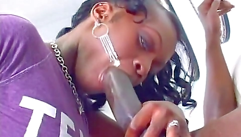 Black teen 18+ Gets On Her Knees To Suck A Hard Black Dick Then Gets Anal